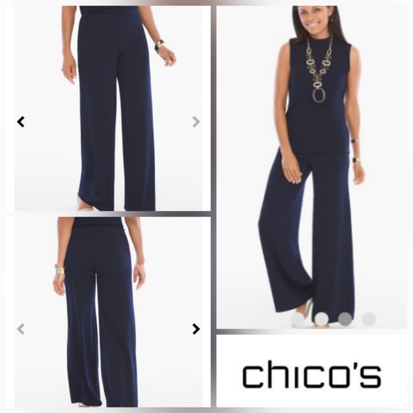 Chico's Pants - NWT Travelers Wide Leg Pull On Knit Pants Chico's